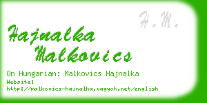 hajnalka malkovics business card
